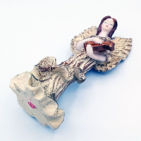 Angel Musician Woman Playing Harp Vintage Resin Christmas Decor 5.75" Holiday - Picture 14 of 14